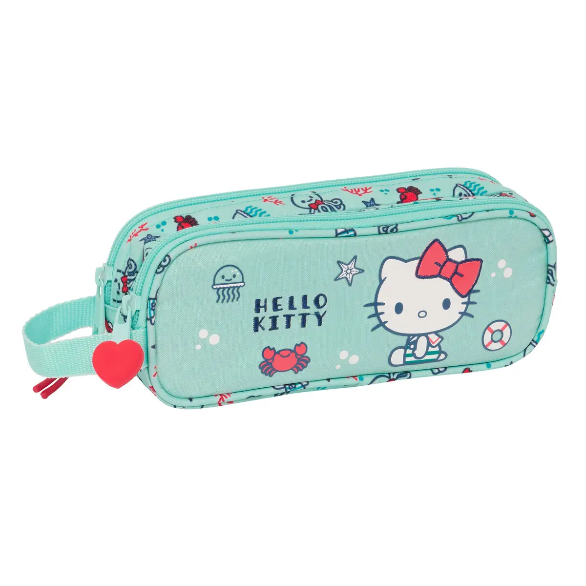 Portaoggetti Doppio Hello Kitty Sea lovers Turchese 21 x 8 x 6 cm