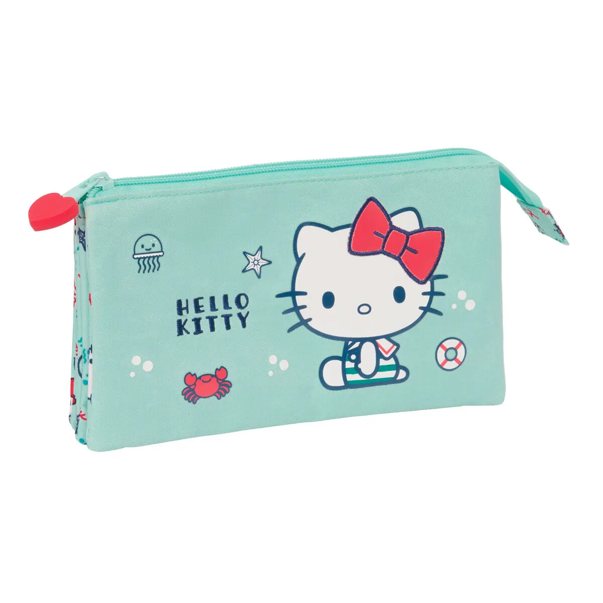 Portaoggetti Doppio Hello Kitty Sea lovers Turchese 22 x 12 x 3 cm