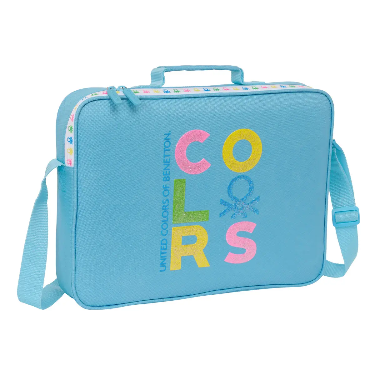 Borsa per la scuola Benetton Spring Blu cielo 38 x 28 x 6 cm