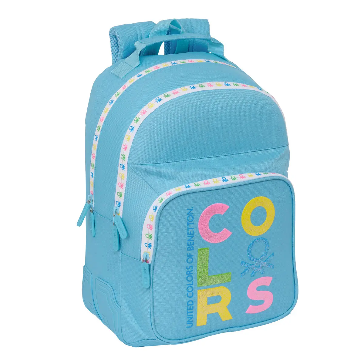 Zaino Scuola Benetton Spring Celeste 32 x 42 x 15 cm