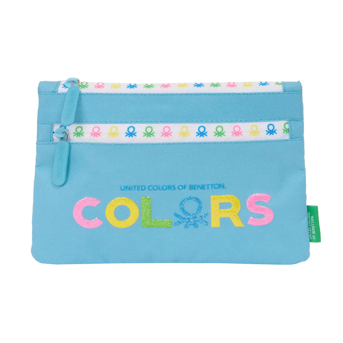 Astuccio Scuola Benetton Spring Blu cielo 23 x 16 x 3 cm