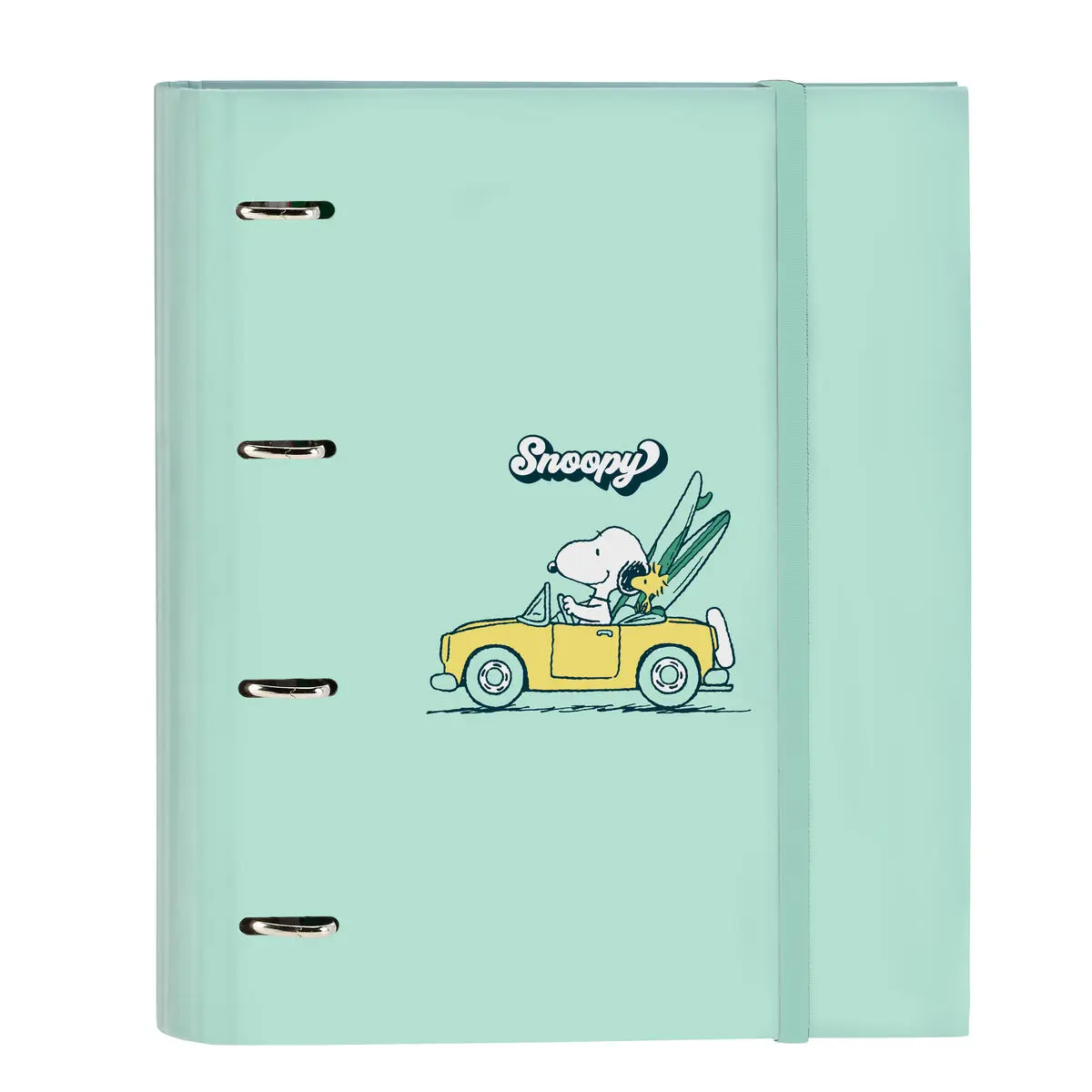 Raccoglitore ad anelli Snoopy Groovy Verde 27 x 32 x 3.5 cm