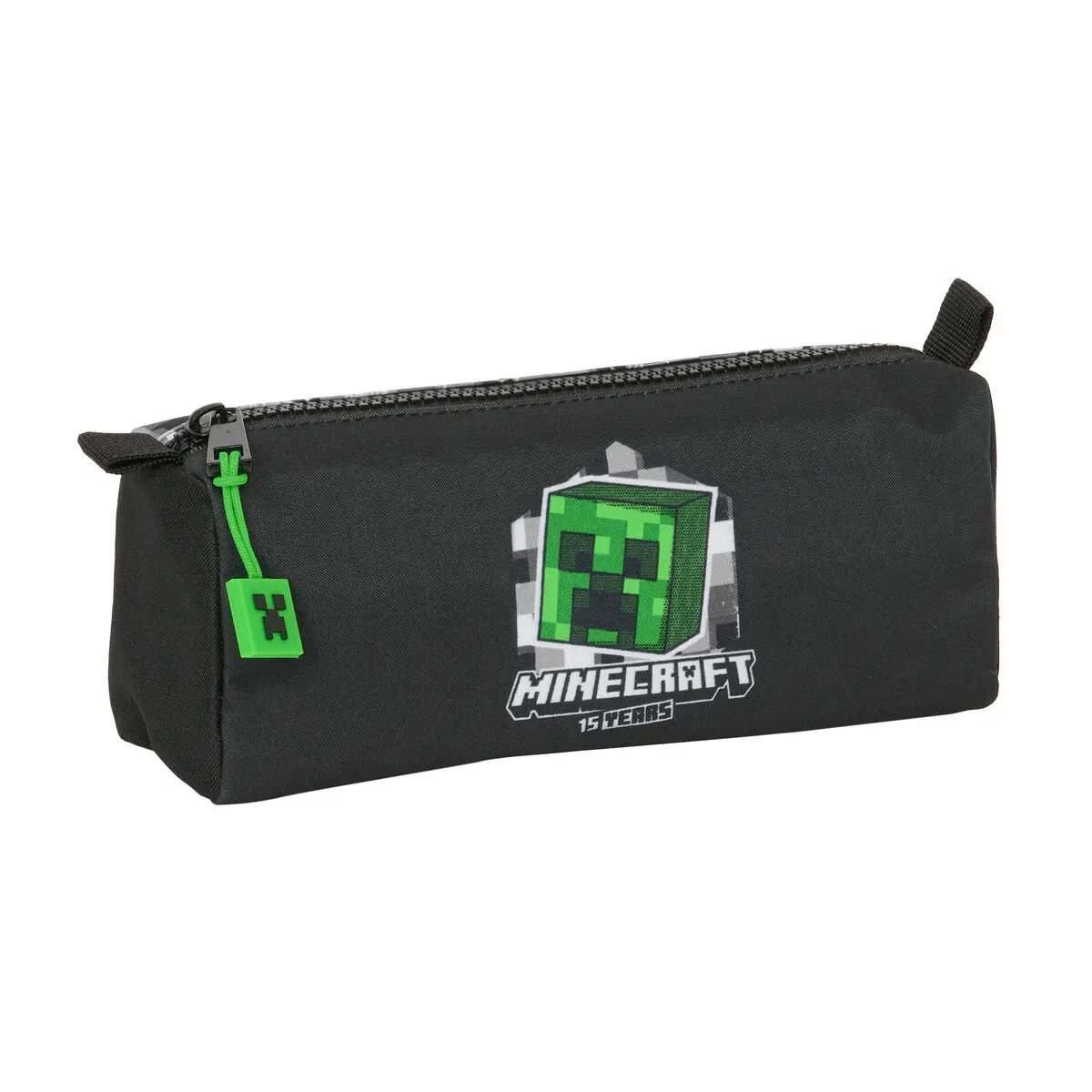 Astuccio Scuola Minecraft Nero Verde Grigio 21 x 8 x 7 cm