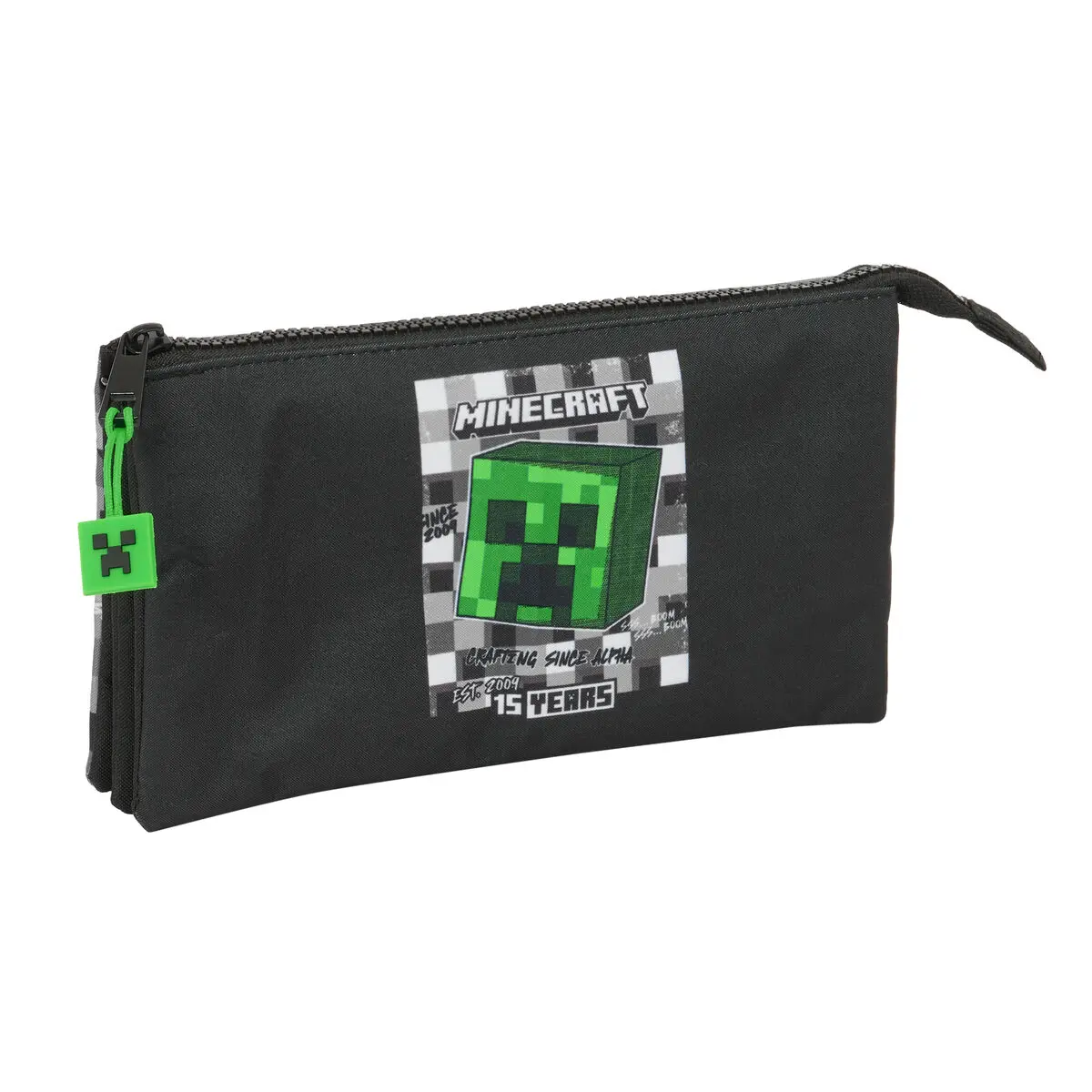 Portaoggetti Triplo Minecraft Nero Verde Grigio 22 x 12 x 3 cm