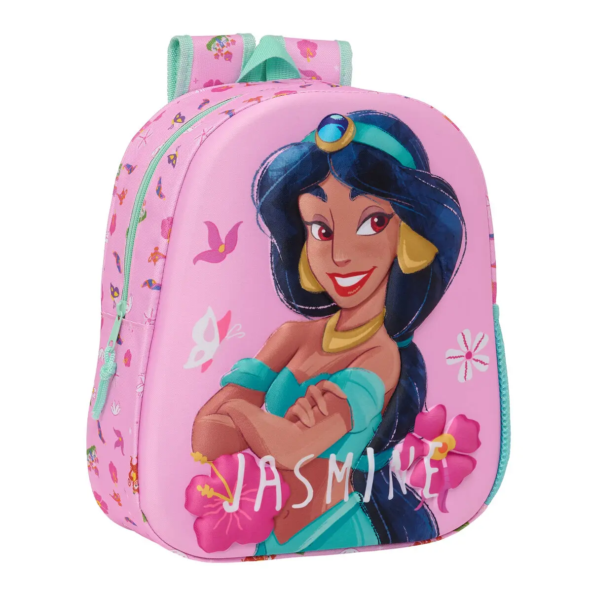 Zaino per Bambini 3D Disney Princess Jasmine Rosa 27 x 33 x 10 cm