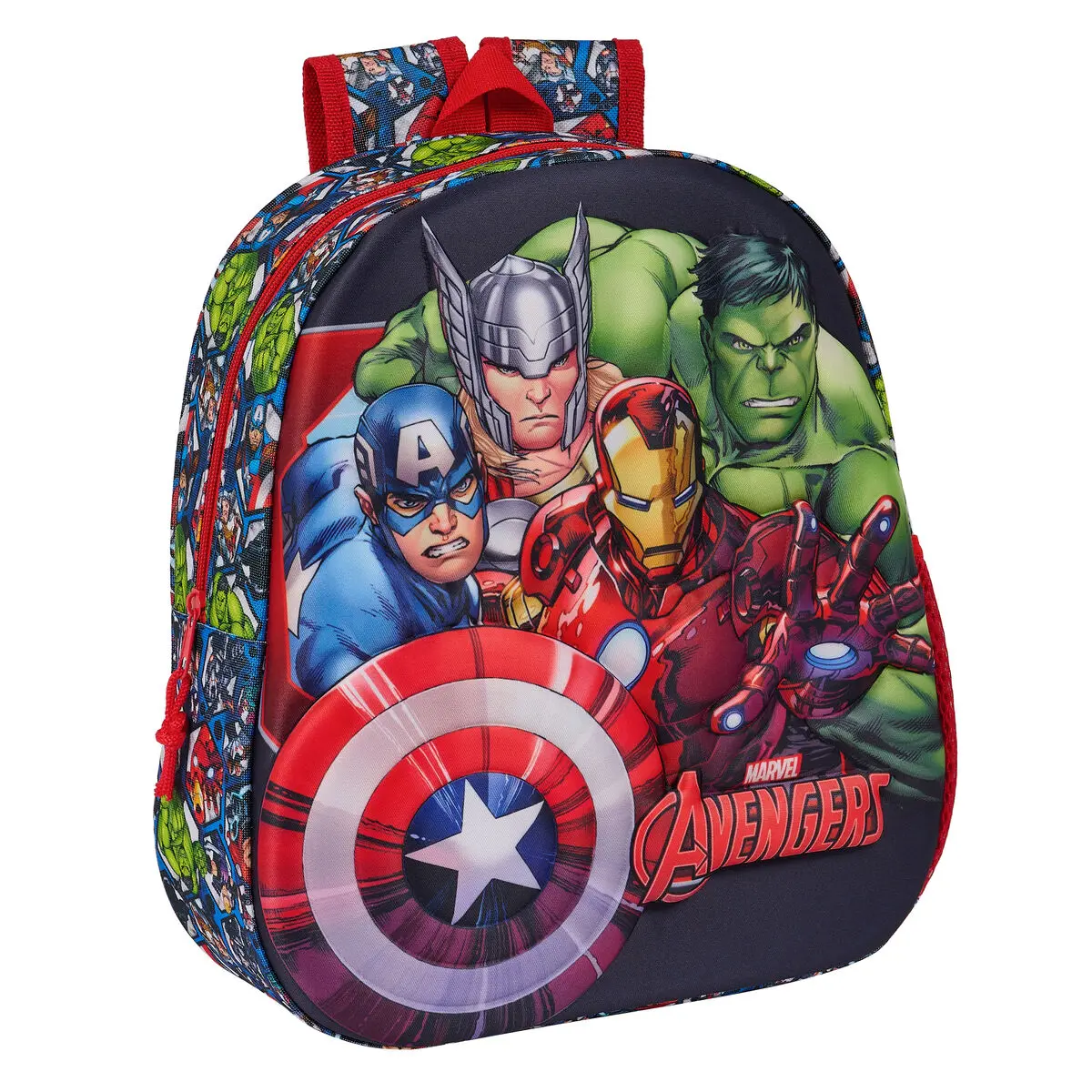 Zaino Scuola The Avengers Nero Rosso 27 x 33 x 10 cm