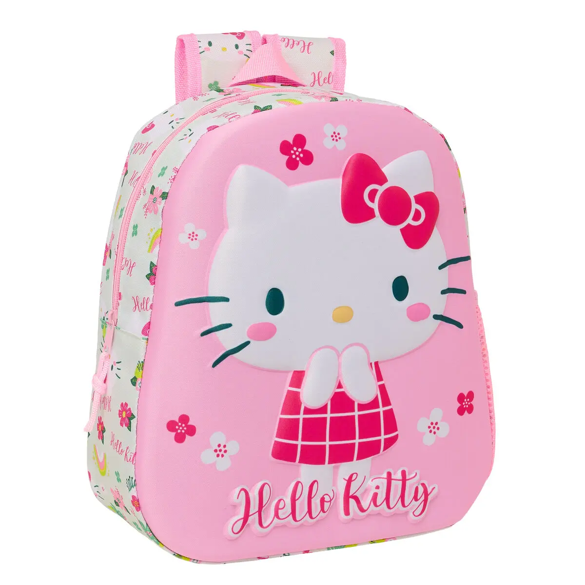 Zaino per Bambini 3D Hello Kitty Verde Rosa 27 x 33 x 10 cm