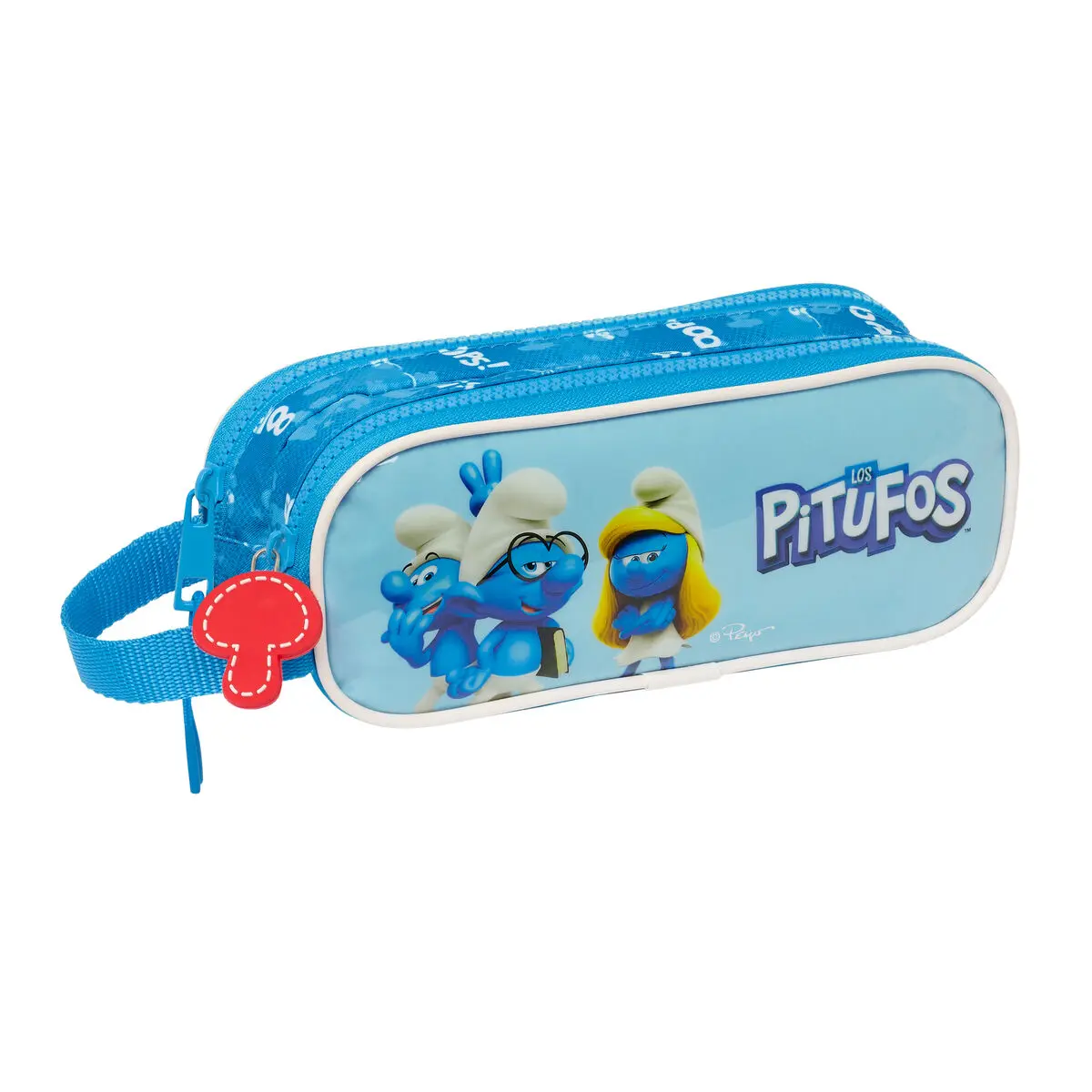 Portaoggetti Doppio Los Pitufos Azzurro 21 x 8 x 6 cm