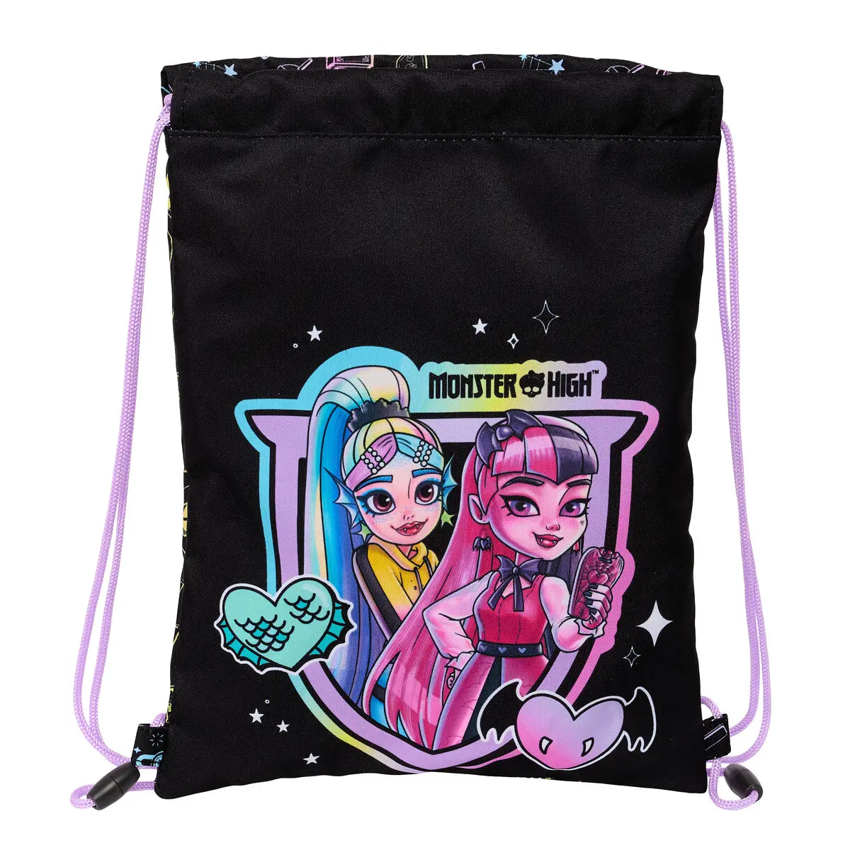 Zainetto con Cordini Monster High Nero 26 x 34 x 1 cm