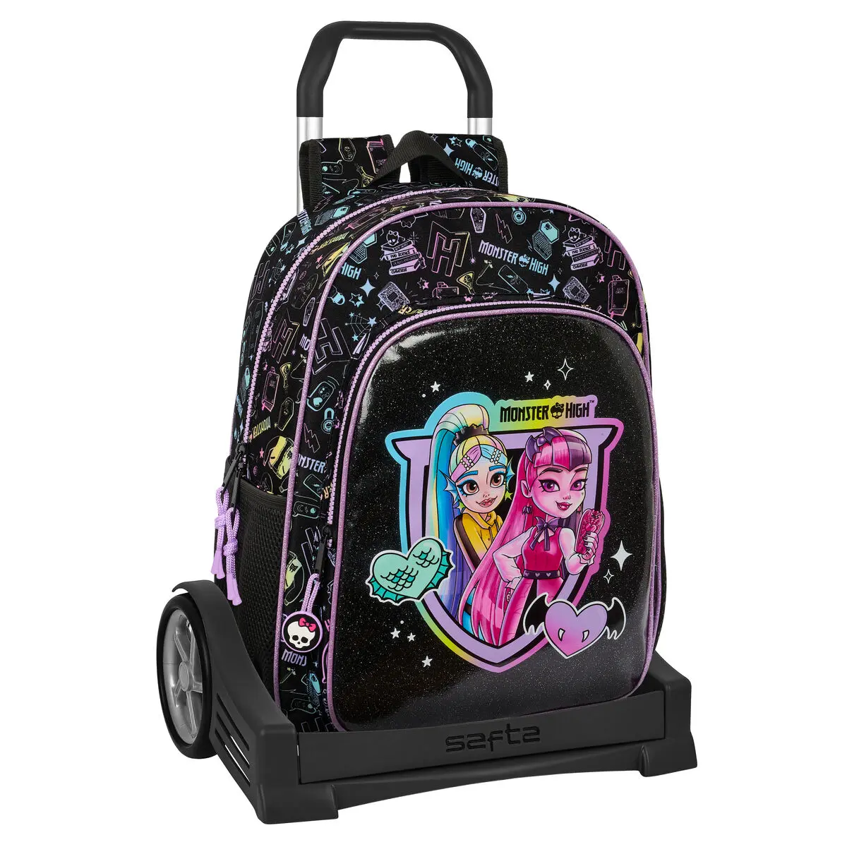 Trolley per la Scuola Monster High Nero 33 x 42 x 14 cm