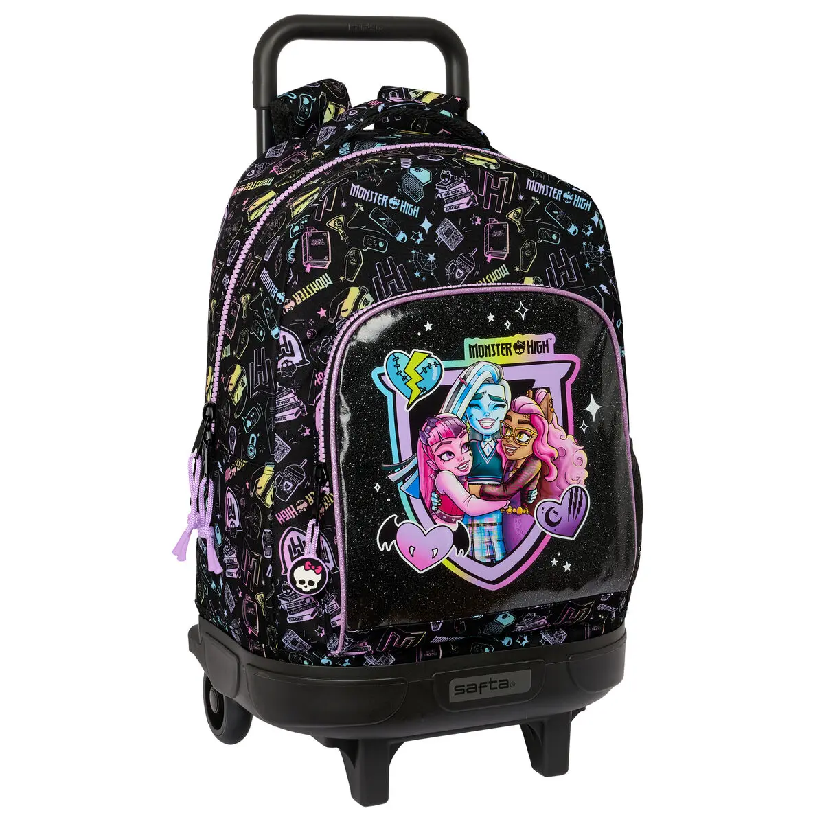 Trolley per la Scuola Monster High Nero 33 x 45 x 22 cm