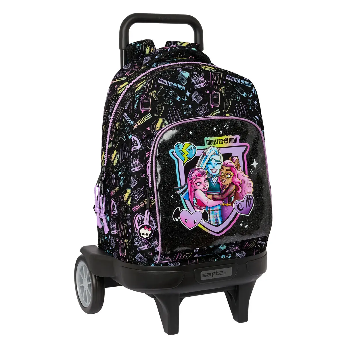 Trolley per la Scuola Monster High Nero 33 x 45 x 22 cm