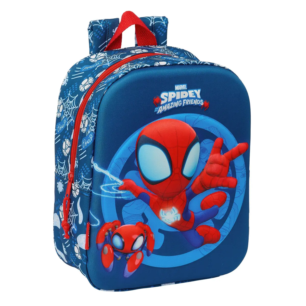 Zaino Scuola Spider-Man Rosso Blu Marino 22 x 27 x 10 cm 3D