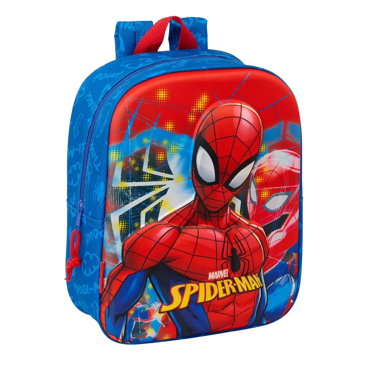 Zaino Scuola Spider-Man Rosso Blu Marino 22 x 27 x 10 cm 3D