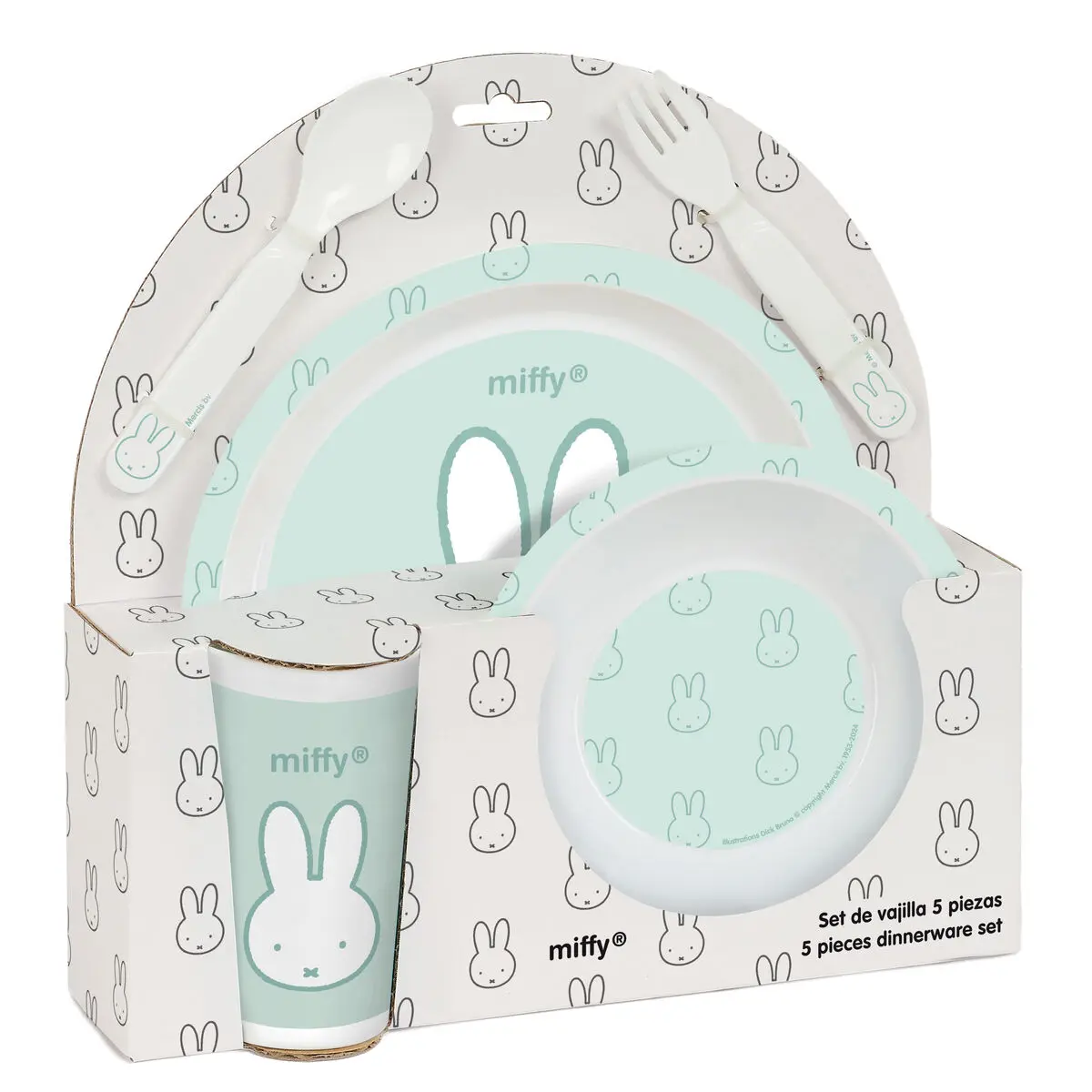 Set di stoviglie per bambini Miffy (5 Pezzi)