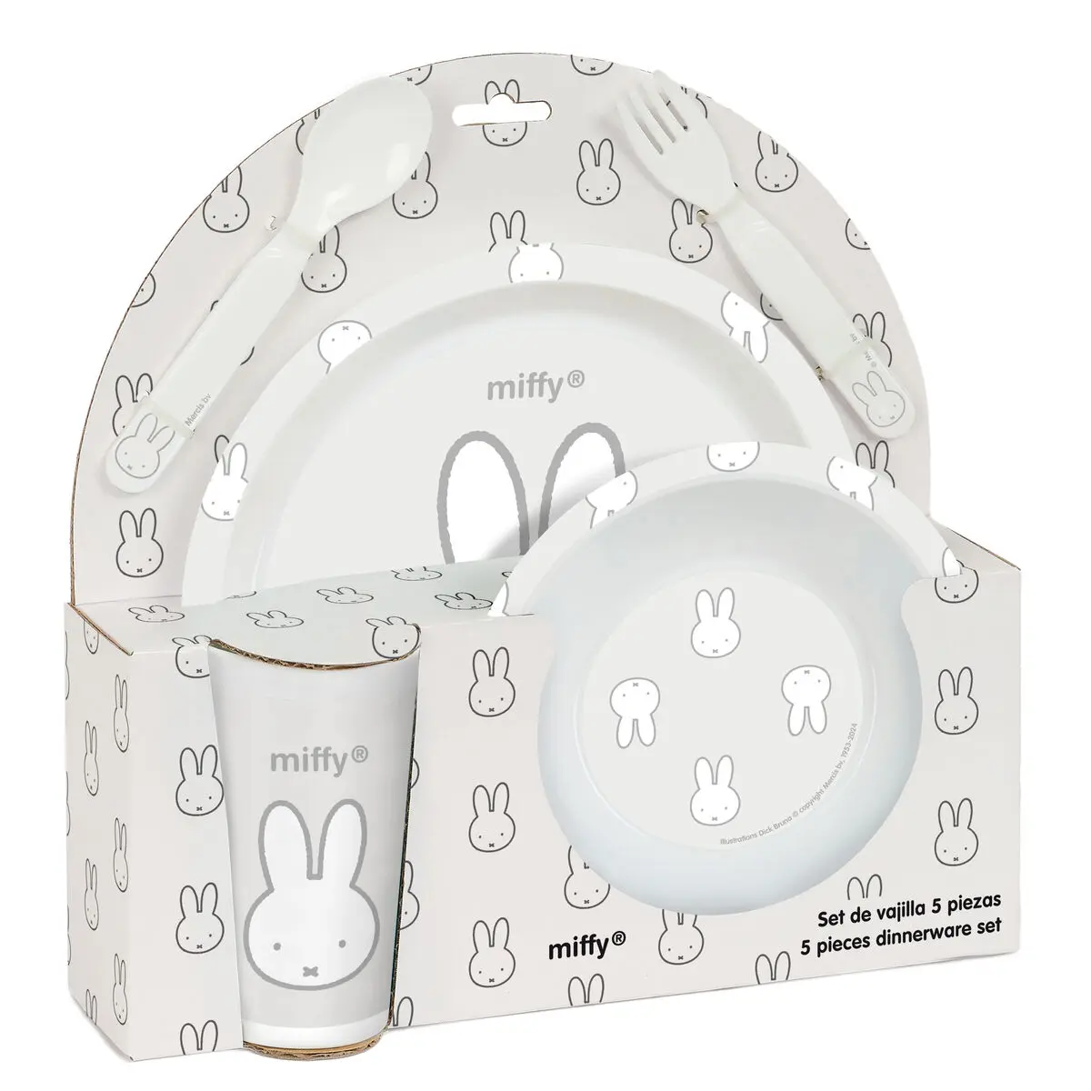 Set di stoviglie per bambini Miffy Niebla (5 Pezzi)