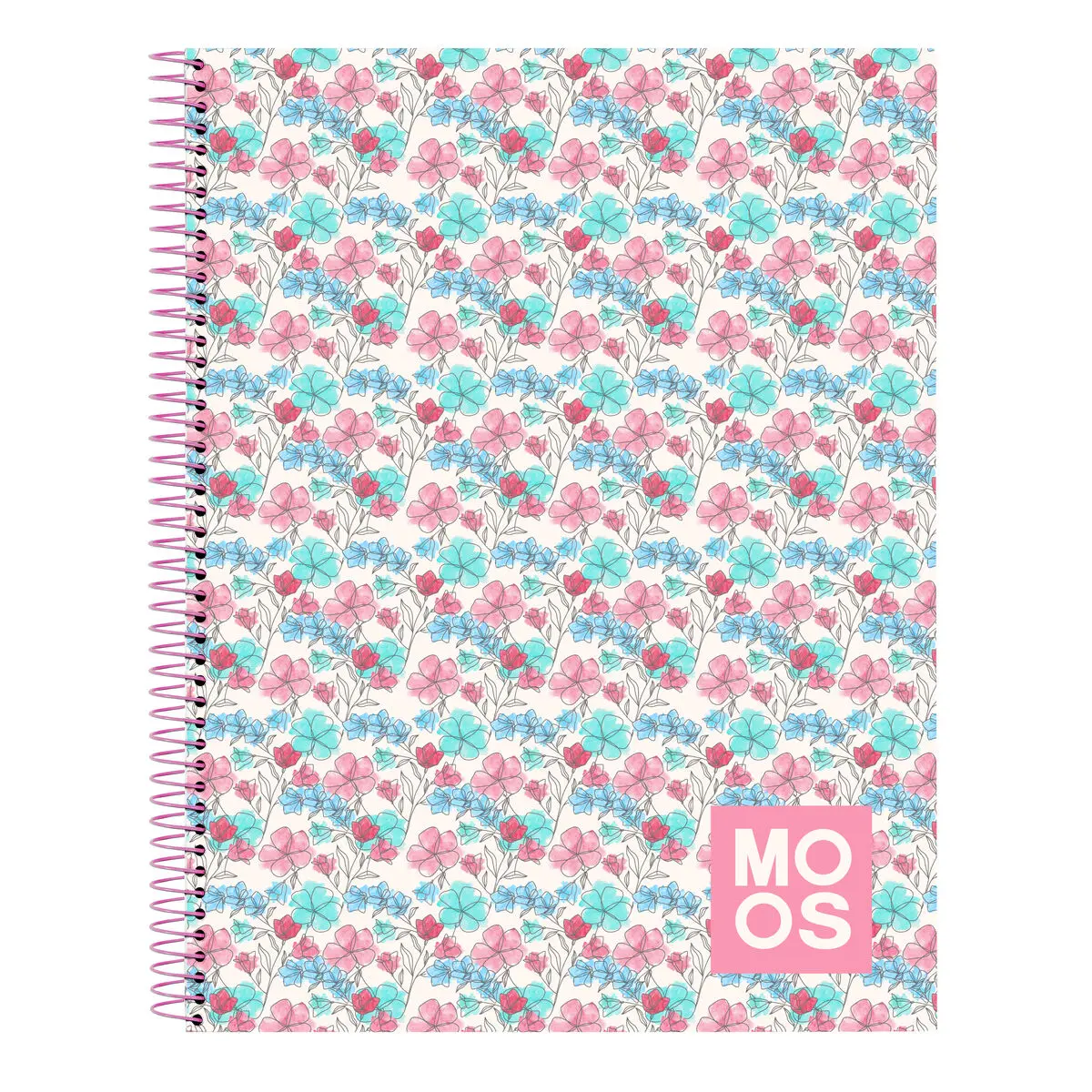 Agenda Moos Flores Multicolore A4 120 Fogli