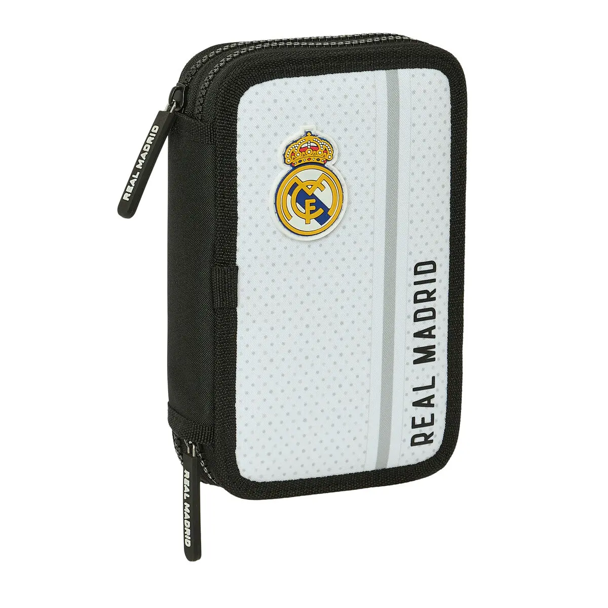 Astuccio Doppio Real Madrid C.F. Bianco Grigio 12.5 x 19.5 x 4 cm