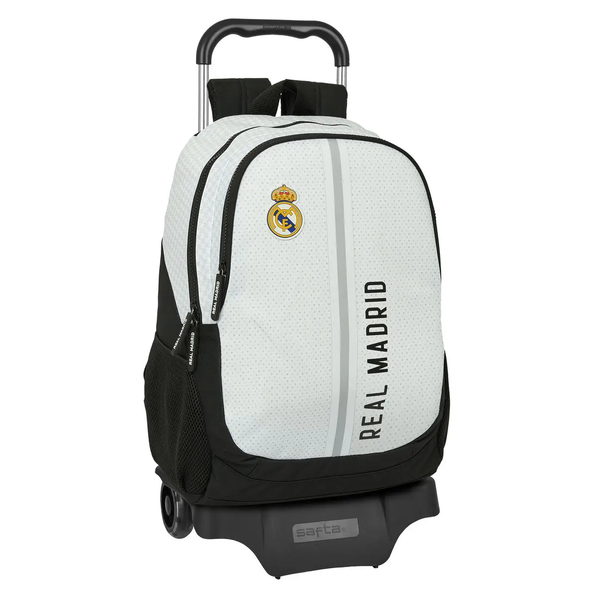 Trolley per la Scuola Real Madrid C.F. 24/25 Bianco Grigio 32 x 44 x 16 cm