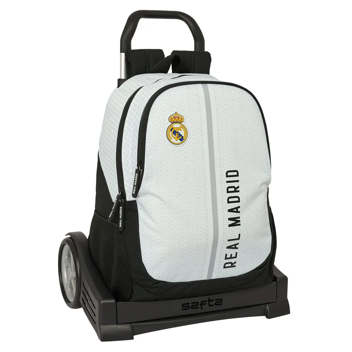 Trolley per la Scuola Real Madrid C.F. 24/25 Bianco Grigio 32 x 44 x 16 cm