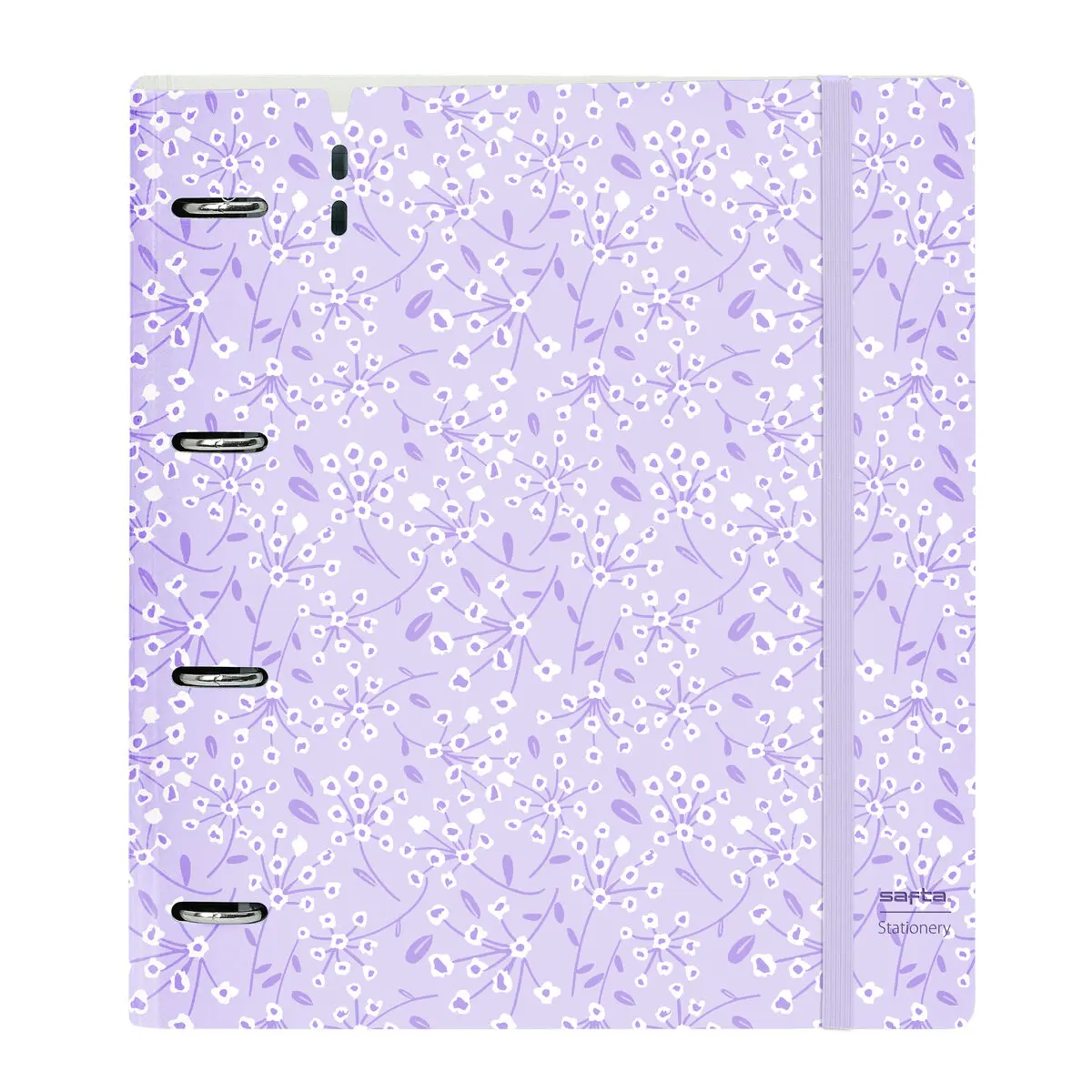 Raccoglitore ad anelli Safta Light purple flowers Viola 27 X 32 X 4 cm