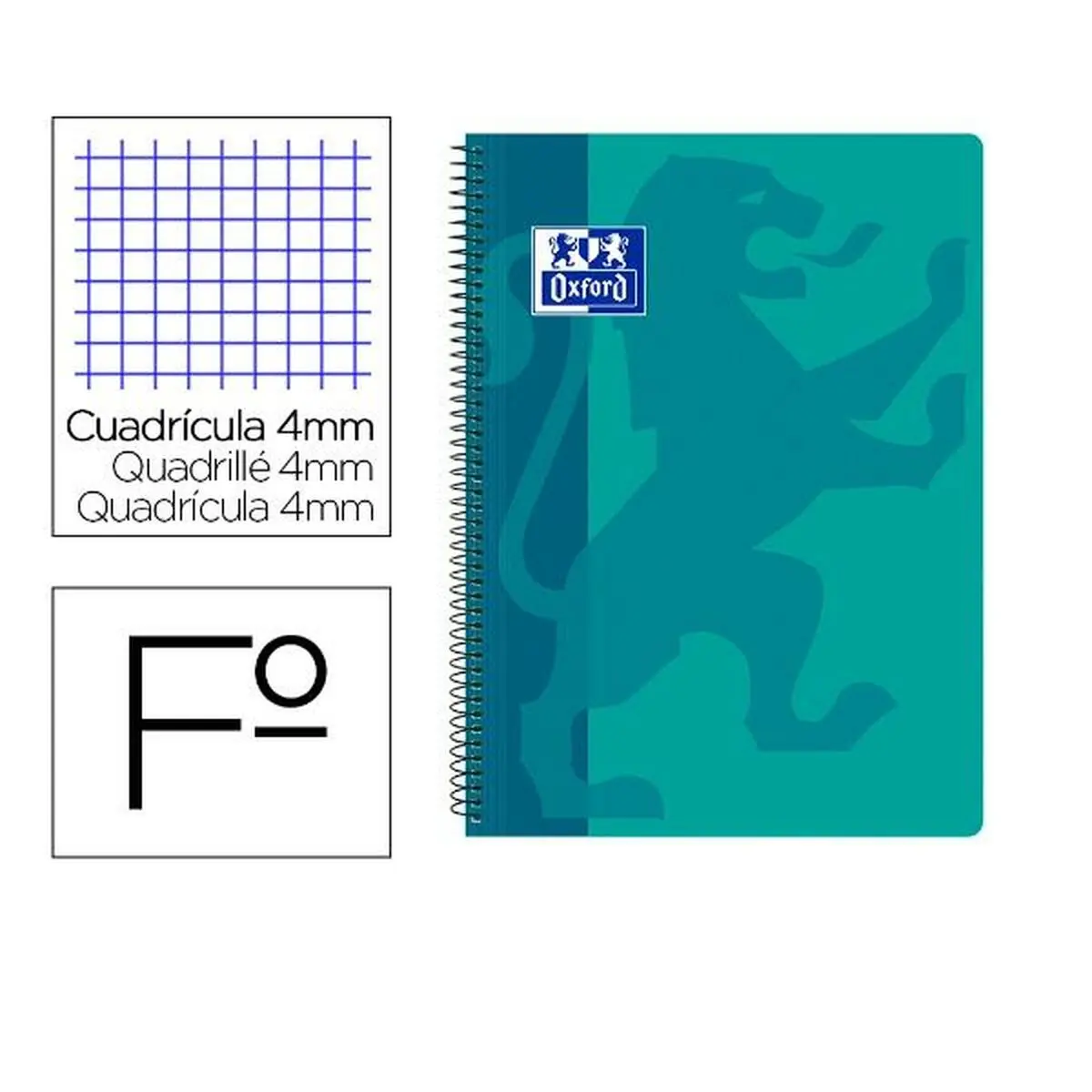 Quaderno Oxford 400079662 Turchese A4 80 Pagine