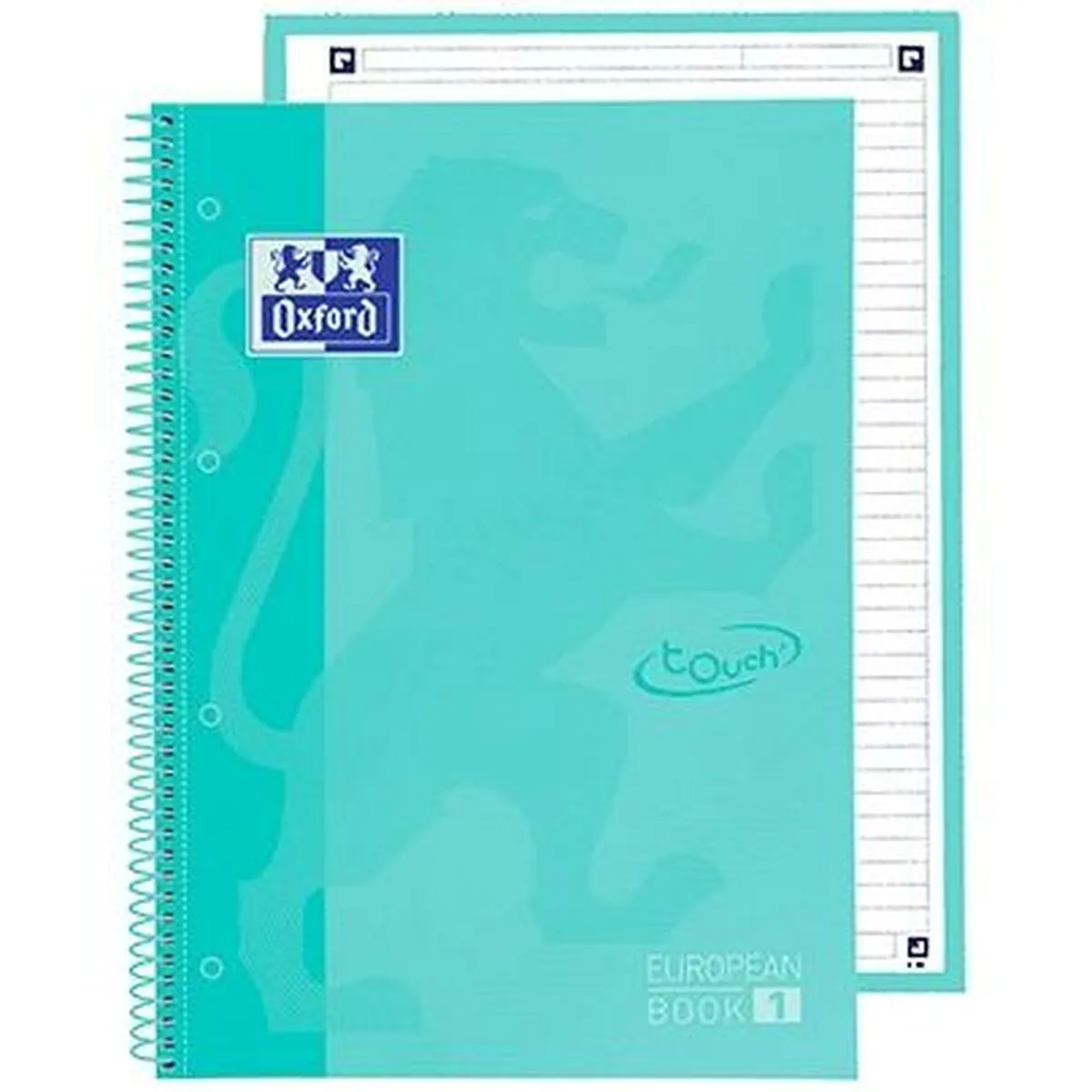 Quaderno Oxford European Book School Menta A4 5 Pezzi