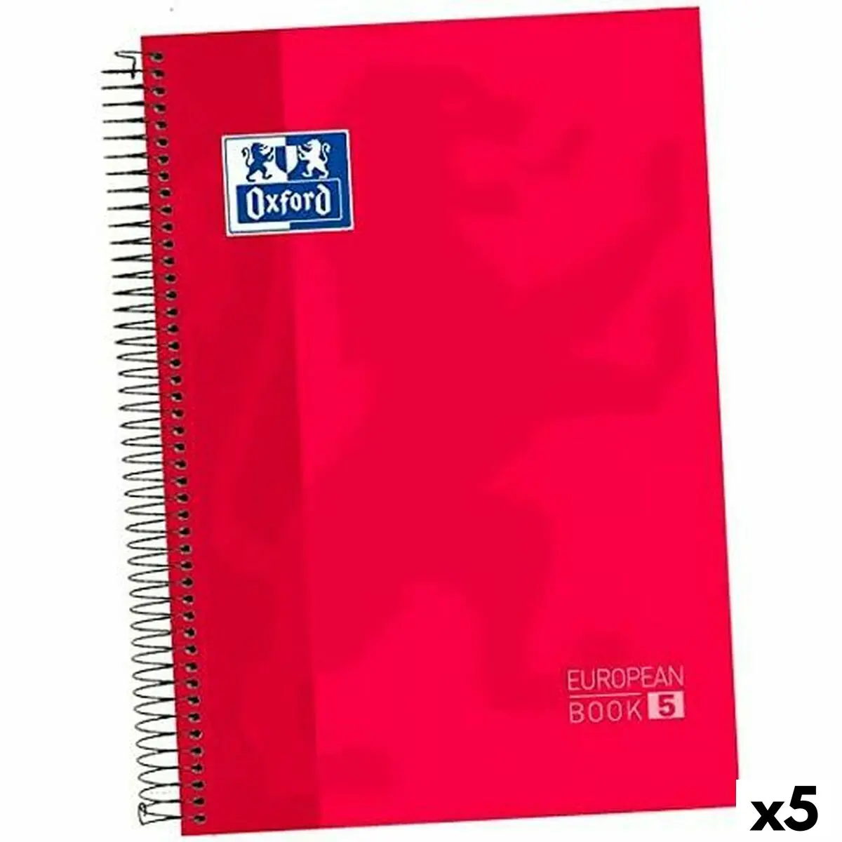 Quaderno Oxford Europeanbook 5 Rosso A4+ 120 Fogli (5 Unità)