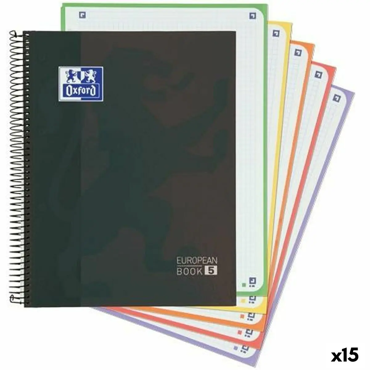 Quaderno Oxford Classic Europeanbook 5 Nero A4+ 120 Fogli (15 Unità)