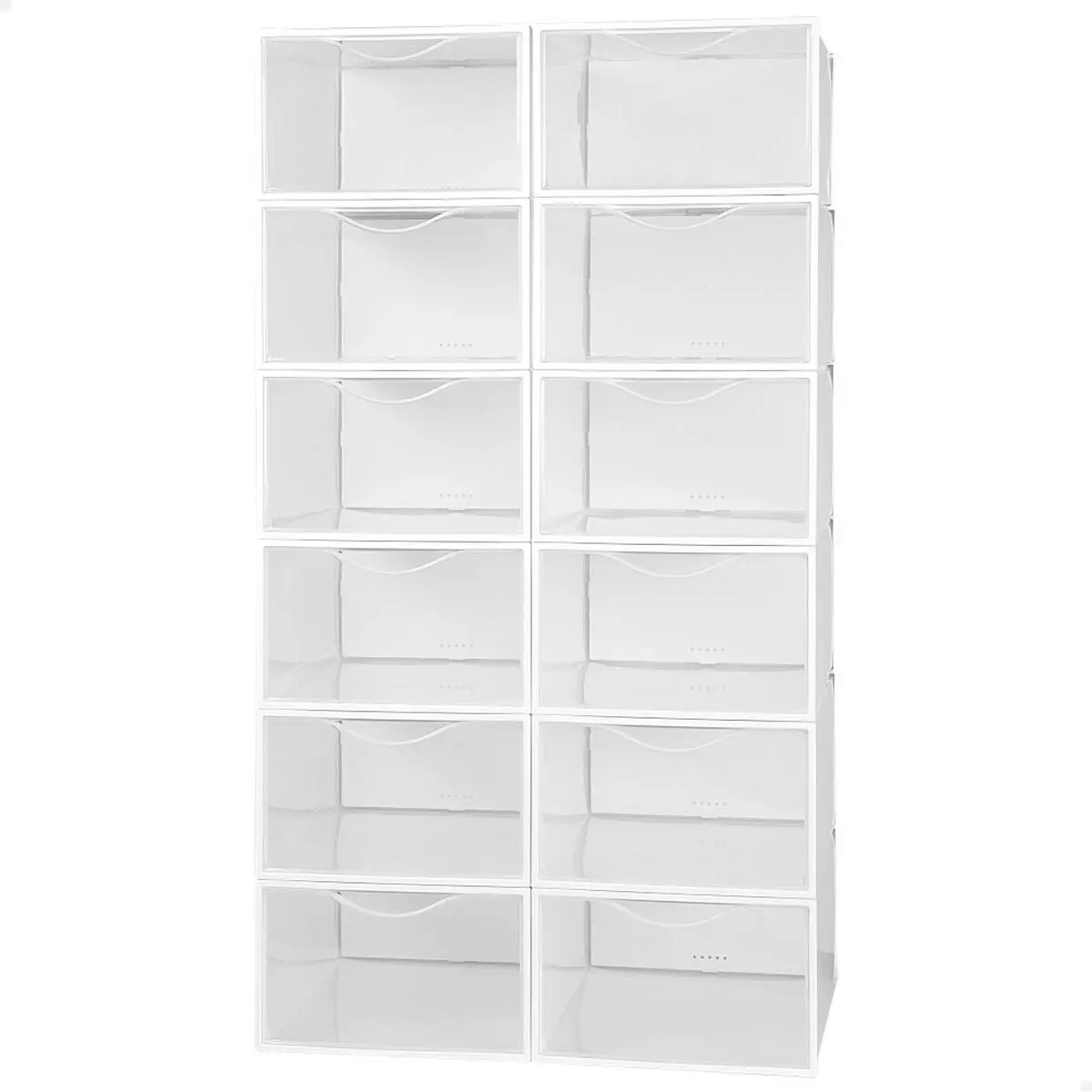 Scatola da scarpe impilabile Max Home Bianco 12 Unità polipropilene ABS 23 x 14,5 x 33,5 cm