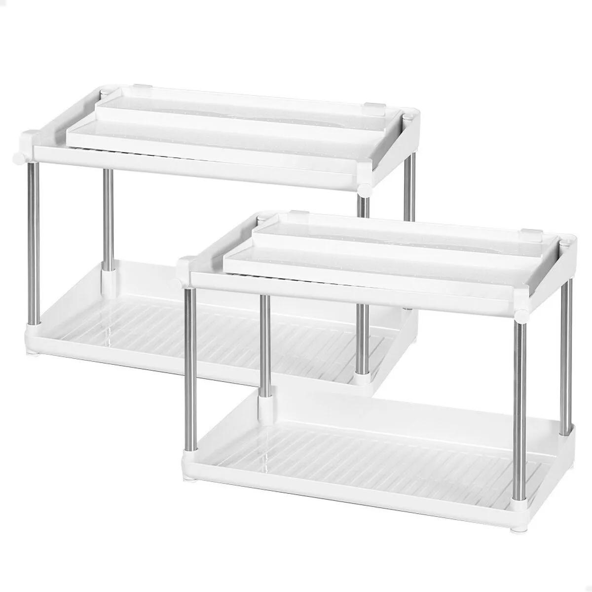 Contenitore per Sistemare per Mobile da Cucina Max Home Bianco 2 Mensole 2 Unità 37,5 x 25,5 x 19 cm