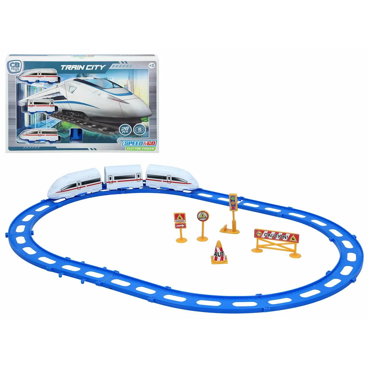 Tren con il circuito Speed & Go 20 Pezzi 56 cm