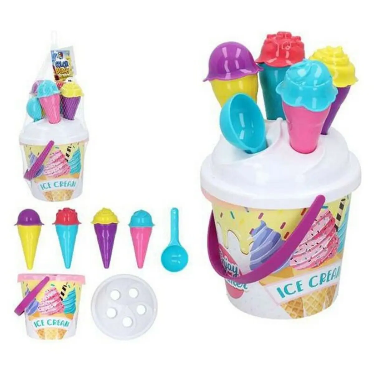 Secchiello da Mare Ice Cream Colorbaby (18 cm) (11 pcs)