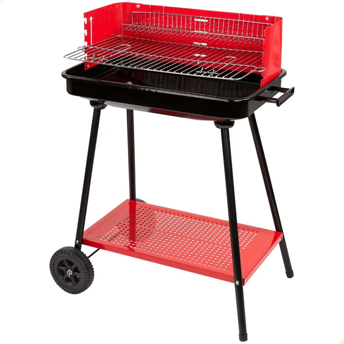 Barbecue a Carboni con Ruote Aktive Rosso 66 x 85 x 44 cm