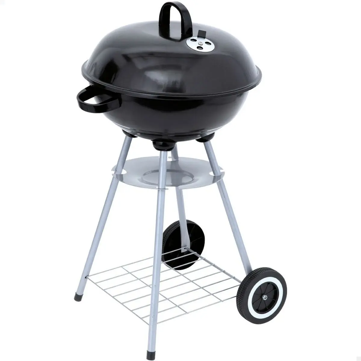 Barbecue a Carboni con Ruote Aktive Nero 46 x 89 x 46 cm