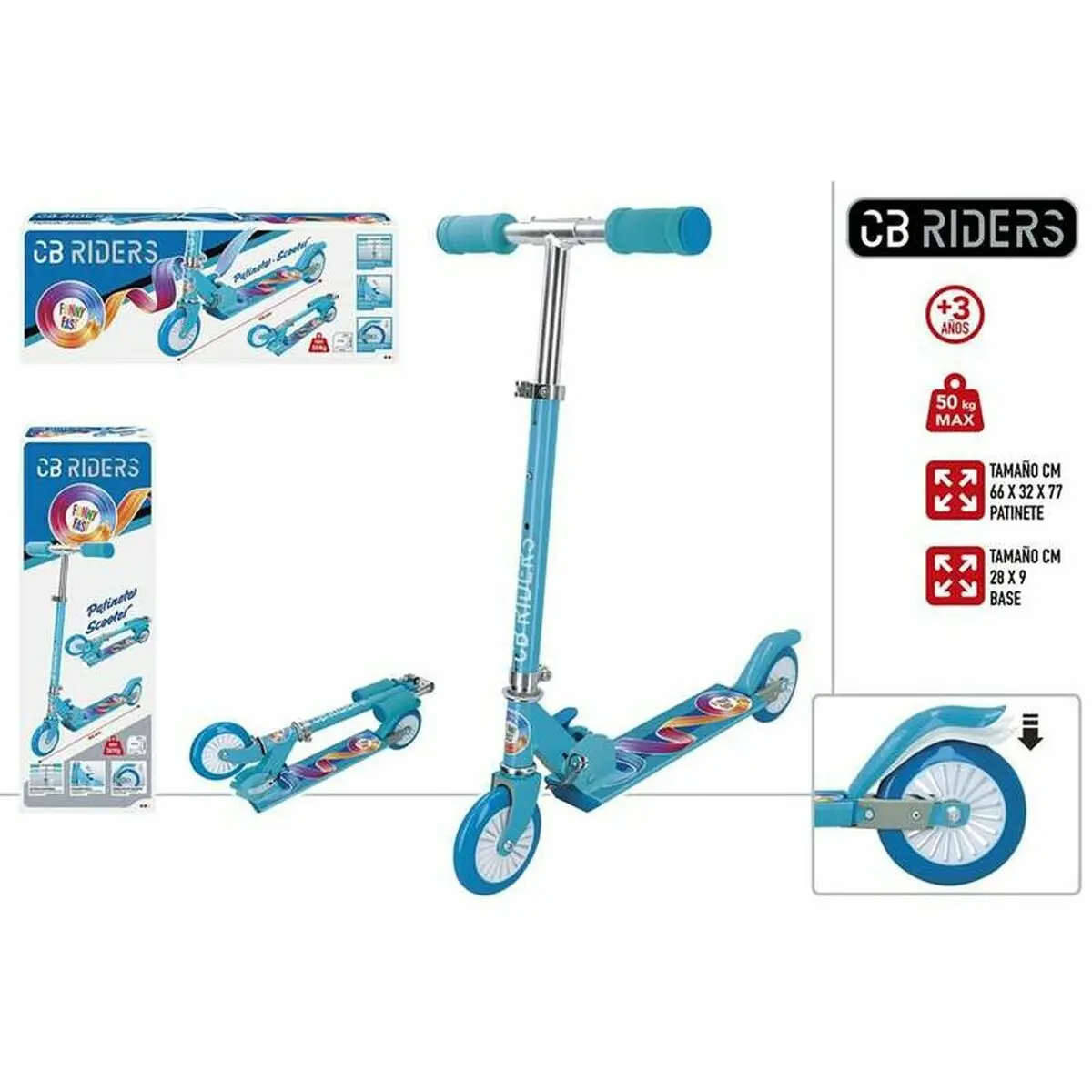 Monopattino Scooter Colorbaby Azzurro Alluminio Lunghezza (77 cm)