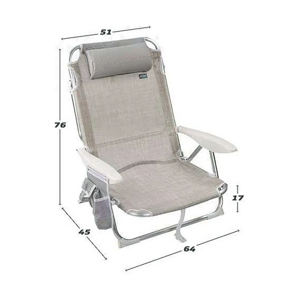 Sedia da Spiaggia Colorbaby Grigio 51 x 45 x 76 cm