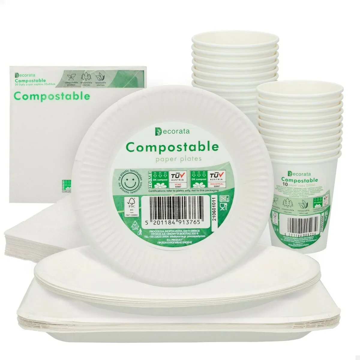 Set Articoli per feste Procos Bianco (70 piezas)