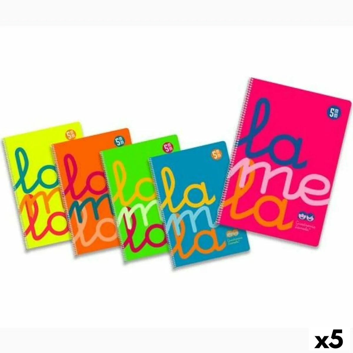 Set di quaderni Lamela Multicolore Quarto 80 Pagine (5 Unità)