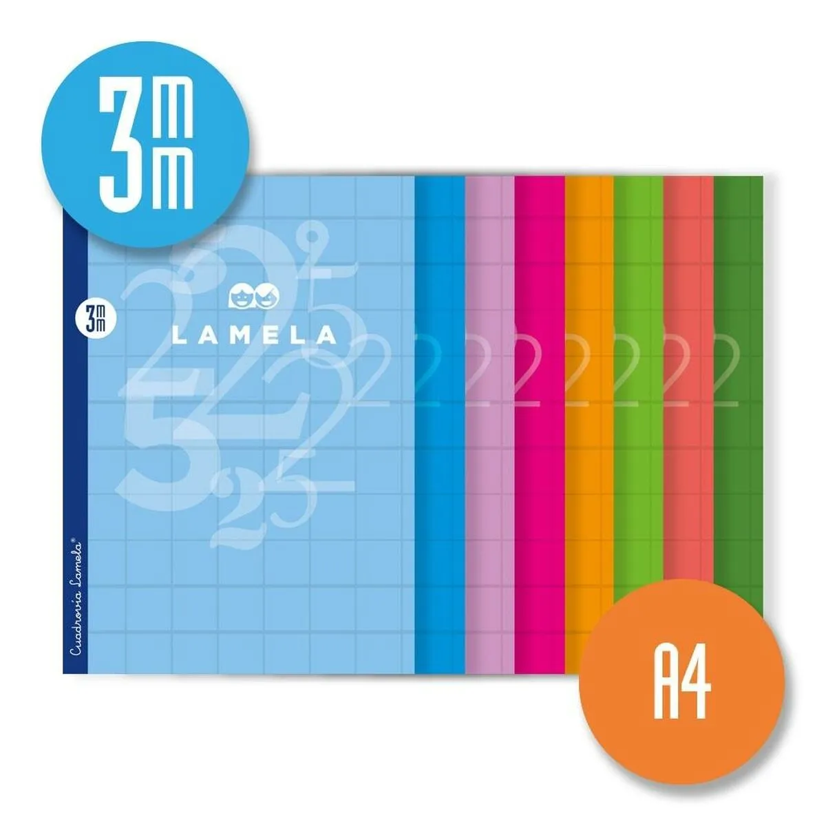 Agenda Lamela 3X3 3MM 50 Fogli 10 Unità Fogli a griglia A4 Multicolore (10 Pezzi)