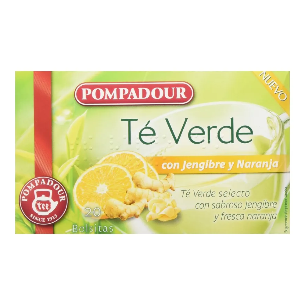 Infusione Pompadour Tè Verde Zenzero Arancio (20 uds)