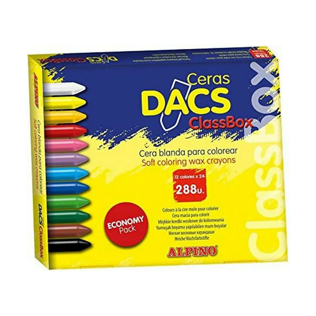 Colori a Cera Alpino Classbox 288 Unità Scatola Multicolore