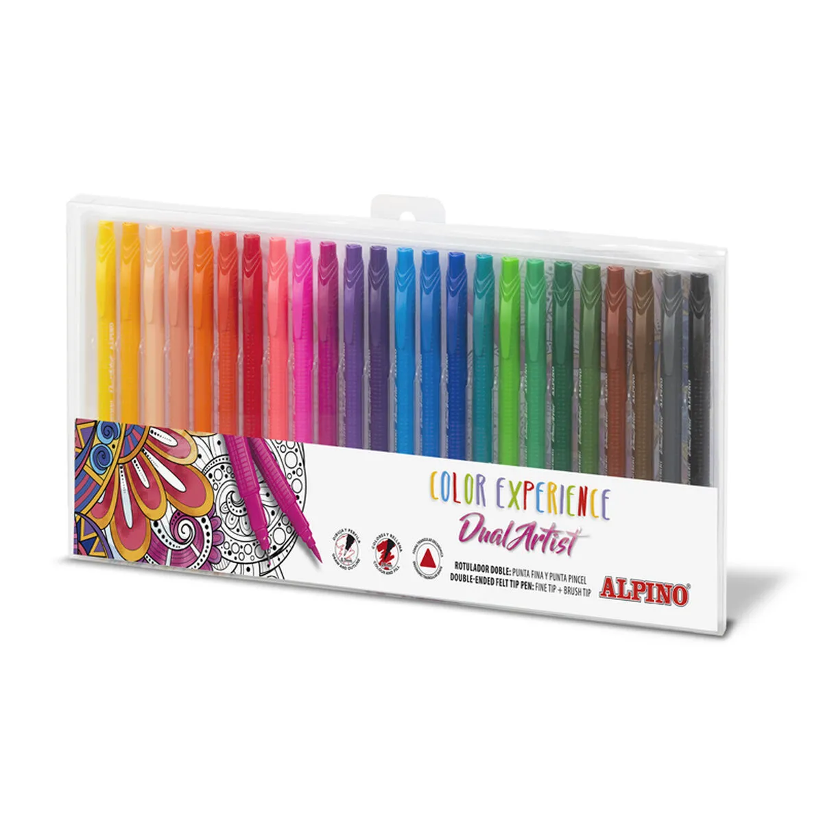 Set di Pennarelli Alpino Color Experience Dual Artist Doppia punta 24 Pezzi