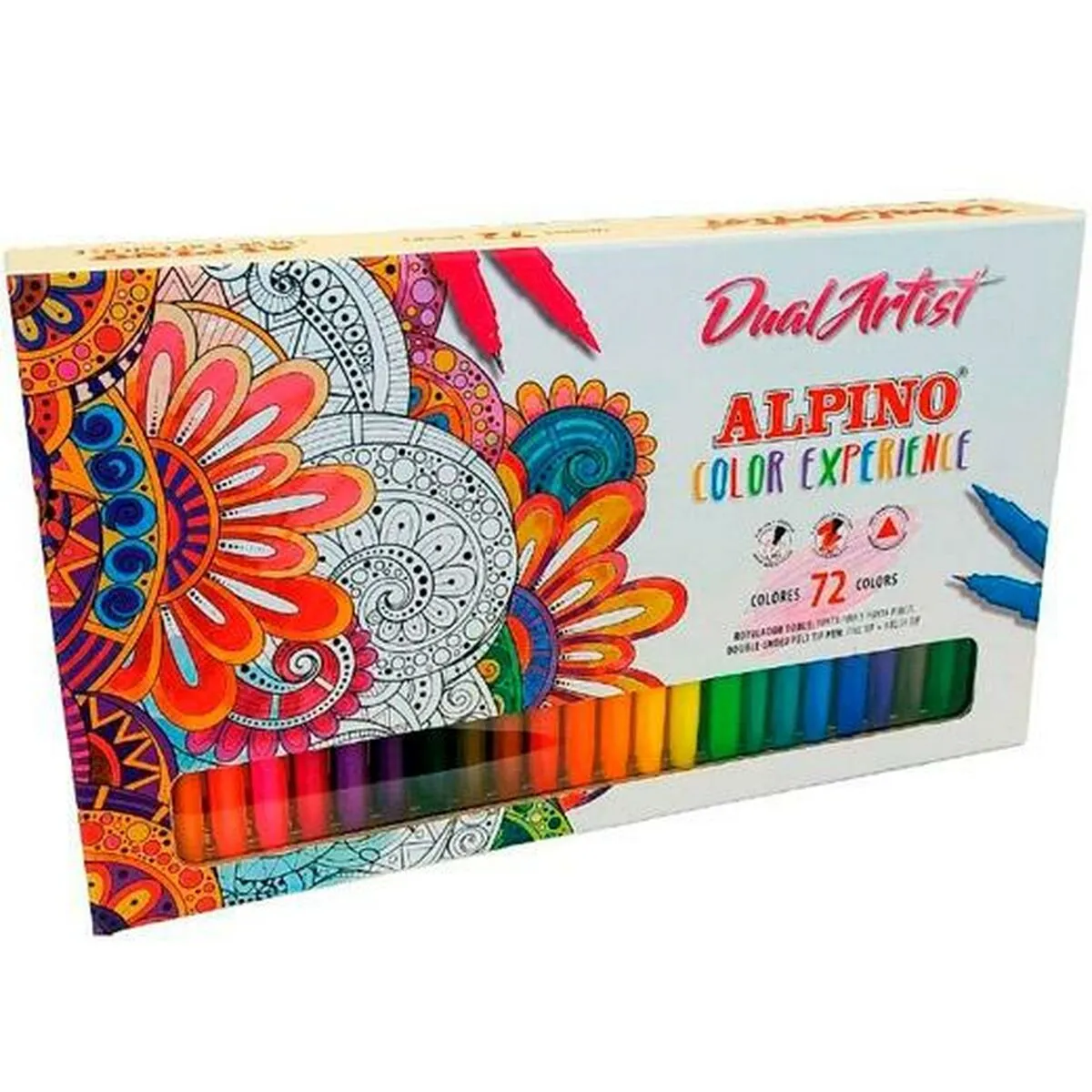 Set di Pennarelli Alpino Dual Artist Multicolore (72 Pezzi)