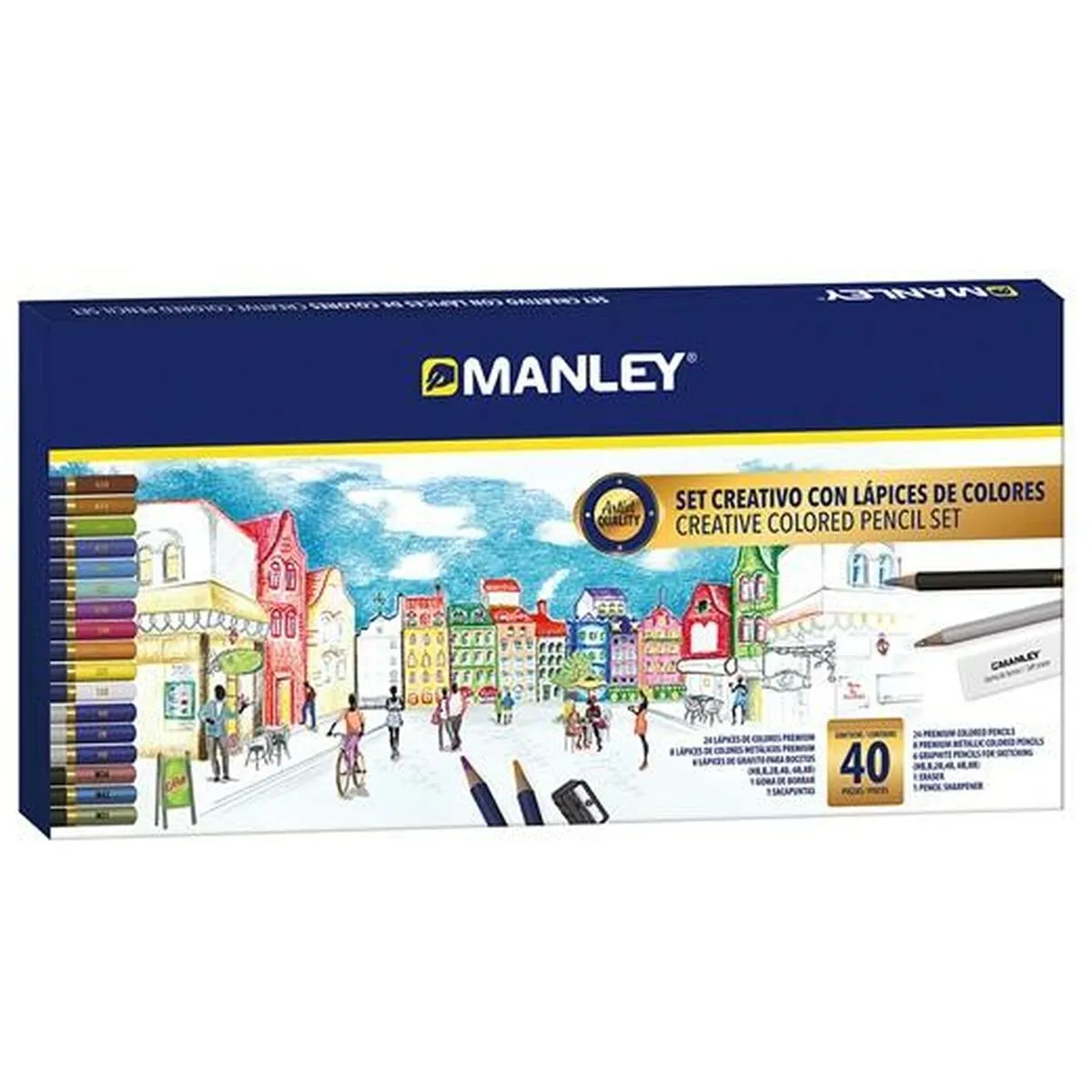 Set da Disegno Manley 40 Pezzi Multicolore