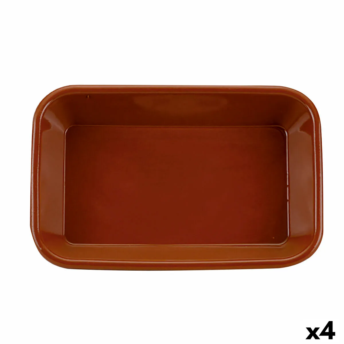 Teglia da Cucina Raimundo Argilla cotta Ceramica Marrone (35 x 25 x 6 cm) (4 Unità)