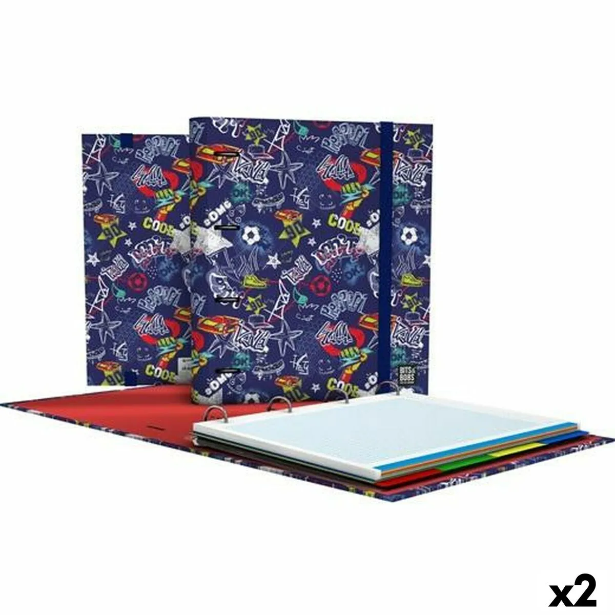 Raccoglitore ad anelli Grafoplas Carpebook Star Blu scuro A4 (2 Unità)