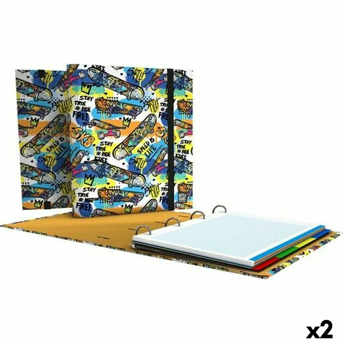 Raccoglitore ad anelli Grafoplas Carpebook Street Multicolore A4 (2 Unità)