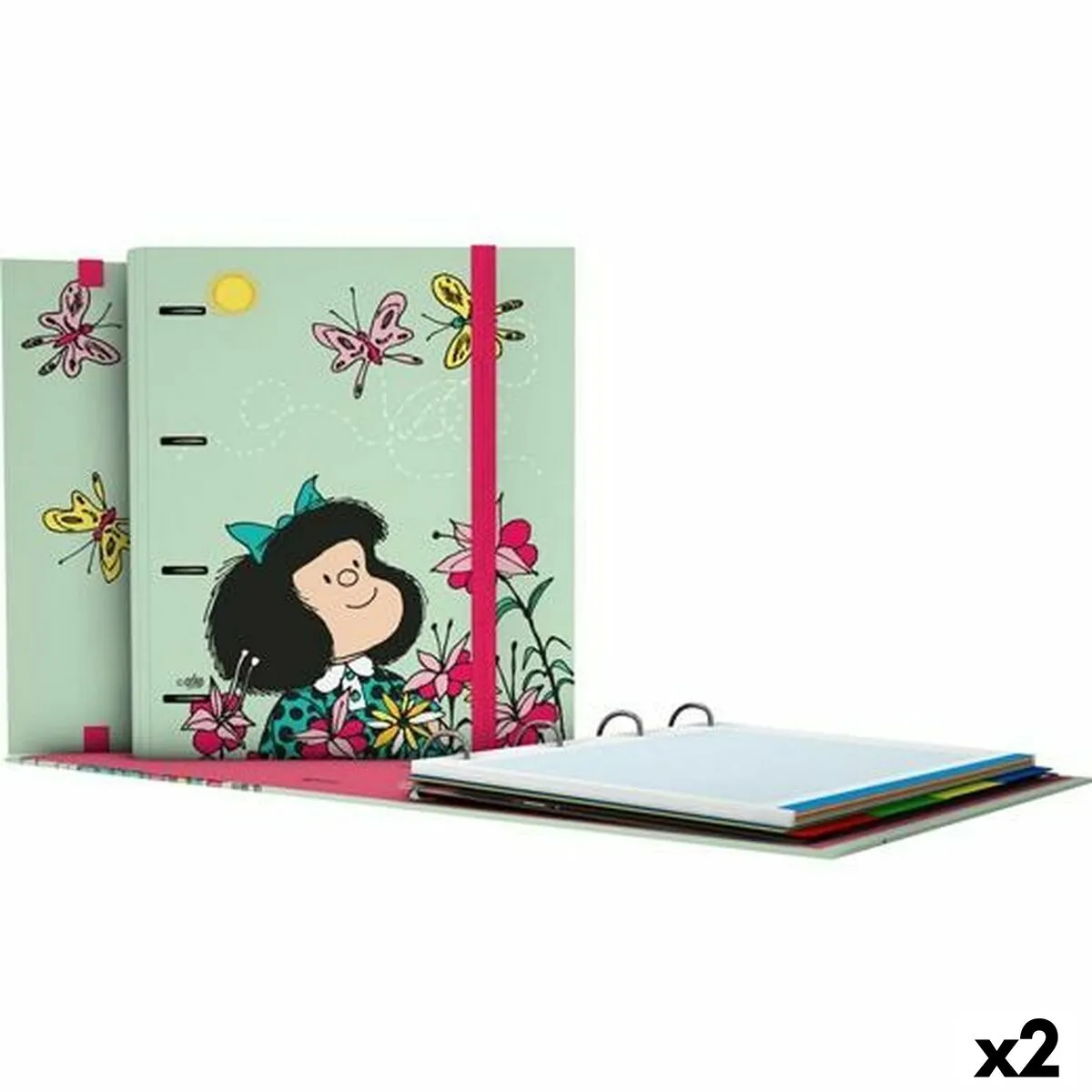 Raccoglitore ad anelli Grafoplas Carpebook Mafalda Verde A4 (2 Unità)