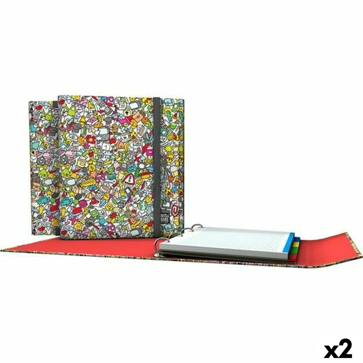 Raccoglitore ad anelli Grafoplas Carpeplús Icons Multicolore A4 (2 Unità)